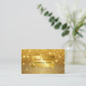 Chic Glam Personal Koch Catering Gold Glitzer Visitenkarte (Stehend Vorderseite)