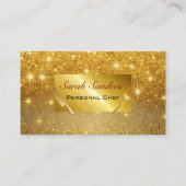 Chic Glam Personal Koch Catering Gold Glitzer Visitenkarte (Vorderseite)