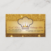 Chic Glam Personal Koch Catering Gold Glitzer Visitenkarte (Rückseite)
