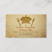 Chic Glam Personal Koch Catering Gold Glitzer Visitenkarte (Rückseite)