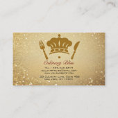 Chic Glam Personal Koch Catering Gold Glitzer Visitenkarte (Rückseite)