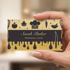Chic Glam Personal Koch Catering Gold Visitenkarte