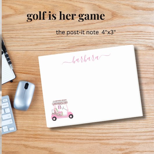 Chic Glam Personalisiert Golf Gal Golf Cart Post-it Klebezettel