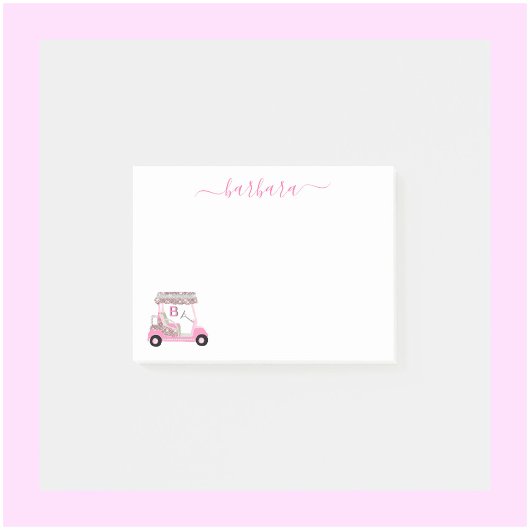 Chic Glam Personalisiert Golf Gal Golf Cart Post-it Klebezettel
