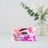 Chic Glam Pink Pinselstrich Eyelid Beauty Visitenkarte (Stehend Vorderseite)