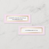 Chic Glam Pink und Imitate Gold Mini Visitenkarte (Vorne/Hinten)