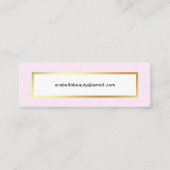Chic Glam Pink und Imitate Gold Mini Visitenkarte (Rückseite)