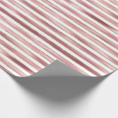 Chic Glam Pink White Stripes Geschenkpapier (Ecke)