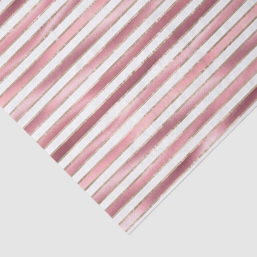 Chic Glam Pink White Stripes Seidenpapier (Detail)