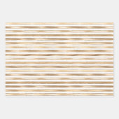 Chic Glam Rosa, Minze, Gold, weiße Streifen Geschenkpapier Set (Vorderseite 3)