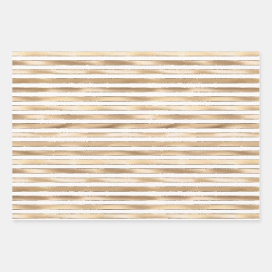 Chic Glam Rosa, Minze, Gold, weiße Streifen Geschenkpapier Set (Vorderseite 3)