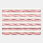 Chic Glam Rosa, Minze, Gold, weiße Streifen Geschenkpapier Set (Vorderseite)