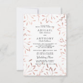 Chic Glam Rose Gold Einfache Hochzeit mit weißer B Einladung (Vorderseite)