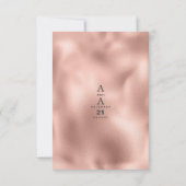 Chic Glam Rose Gold Einfache Hochzeit mit weißer B Einladung (Rückseite)