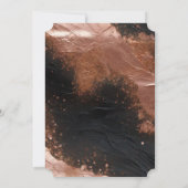 Chic Glam Rose Gold Schwarzes Abstraktes Brautpart Einladung (Rückseite)