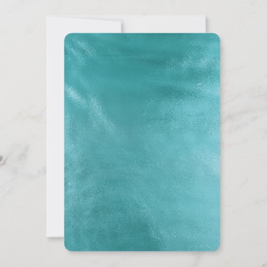 Chic Glam Turquoise Aqua Blue Brautparty Einladung (Rückseite)