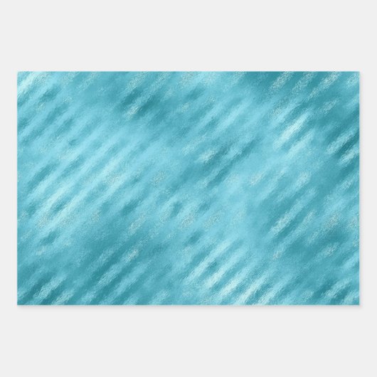 Chic Glam Turquoise Aqua Blue Geschenkpapier Set (Vorderseite 2)