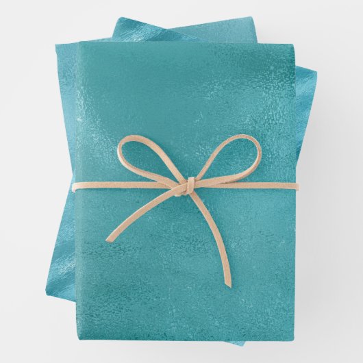 Chic Glam Turquoise Aqua Blue Geschenkpapier Set (Beispiel)