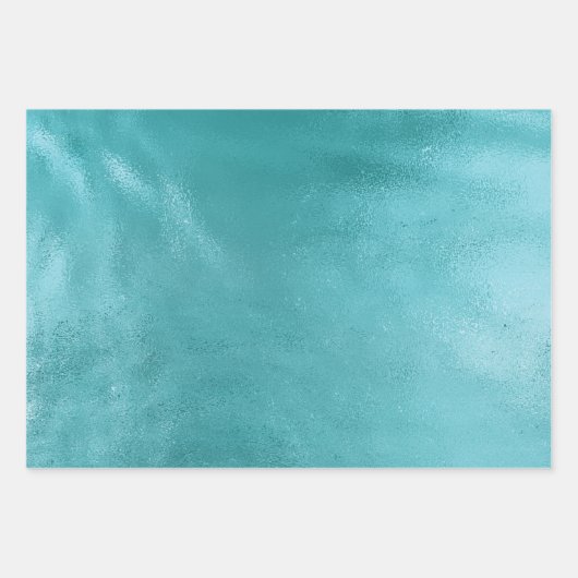 Chic Glam Turquoise Aqua Blue Geschenkpapier Set (Vorderseite)