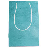 Chic Glam Turquoise Aqua Blue Mittlere Geschenktüte (Vorderseite)