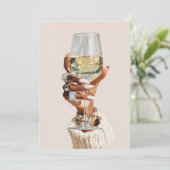 Chic Glam Wine Vibes Einladung (Stehend Vorderseite)