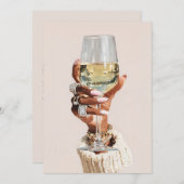 Chic Glam Wine Vibes Einladung (Vorne/Hinten)