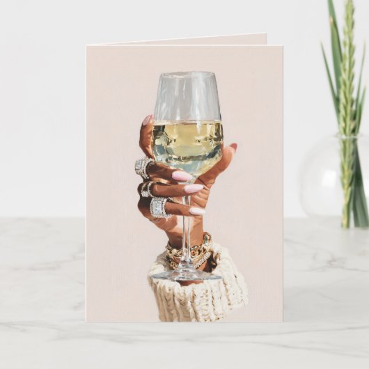Chic Glam Wine Vibes Einladung (Vorderseite)