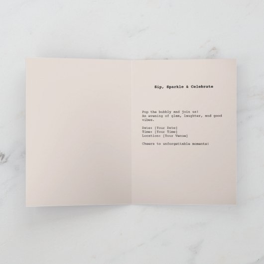 Chic Glam Wine Vibes Einladung (Innenseite)