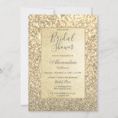 Chic glamouröses trendiges Gold Glitzer Brautparty Einladung (Vorderseite)