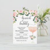 Chic Glass Brunch Bubble Bridal Dusche Einladung (Stehend Vorderseite)