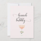 Chic Glass Brunch Bubble Bridal Dusche Einladung (Rückseite)
