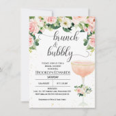 Chic Glass Brunch Bubble Bridal Dusche Einladung (Vorderseite)