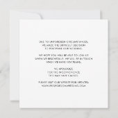 Chic gleiche Liebe Neue Pläne Änderung des Datums  Ankündigung (Rückseite)