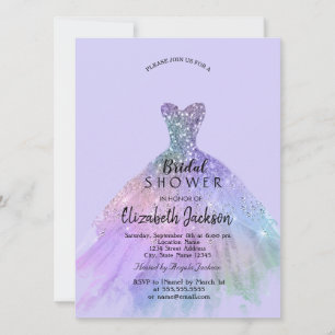 Chic Glitter Kleid Lavander Brautparty Einladung