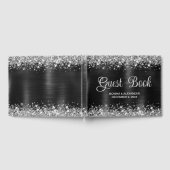 Chic Glittery Black Foil Wedding Guest Book Gästebuch (Voll)
