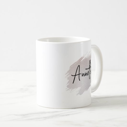 Chic glittery brushstroke personalized kaffeetasse (VorderseiteRechts)