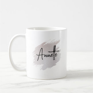 Chic glittery brushstroke personalized  kaffeetasse