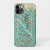 Chic Glittery Feathers Monogram Case Mate (Rückseite)