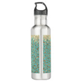 Chic Glittery Feathers Monogram Edelstahlflasche (Rückseite)