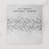 Chic Glittery light Silver Foil personalisiert Platzkarte (Außenseite Aufgefaltet)