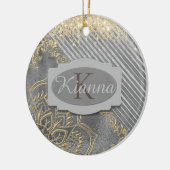 Chic Glittery Mandala Monogram Keramik Ornament (Links)