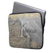 Chic Glittery Mandala Monogram Laptop Sleeve (Vorderseite Links)