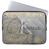 Chic Glittery Mandala Monogram Laptop Sleeve (Vorderseite)