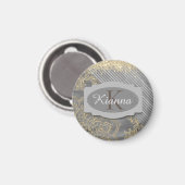 Chic Glittery Mandala Monogram Magnet (Vorderseite/Rückseite)