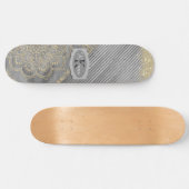 Chic Glittery Mandala Monogram Skateboard (Horizontal)