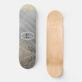 Chic Glittery Mandala Monogram Skateboard (Vorderseite)