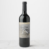 Chic Glittery Mandala Monogram Wine Label Weinetikett (Vorderseite)