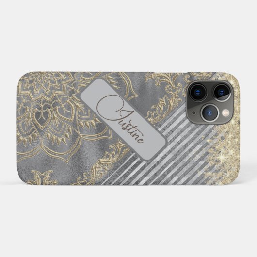 Chic Glittery Mandala Personalisiert Case-Mate iPhone Hülle (Rückseite (Horizontal))