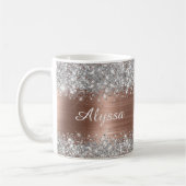Chic Glittery Rose Gold Glam Name Kaffeetasse (Links)