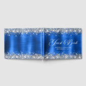 Chic Glittery Royal Blue Foil Wedding Guest Book Gästebuch (Voll)